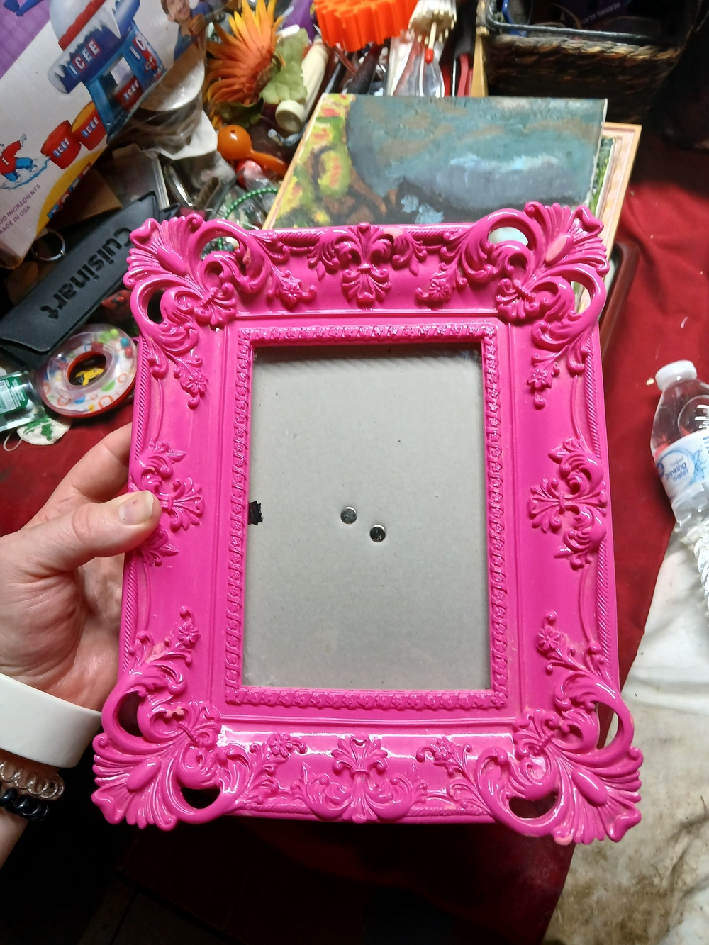 5x 7” Photo Diva Pink Picture Frame, Baroque Art Wall Or Tabletop 8”x 10”Frame